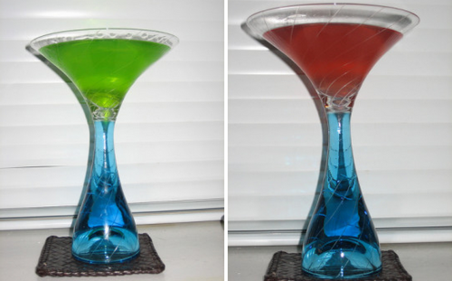 Pretty Blue Martini Glass