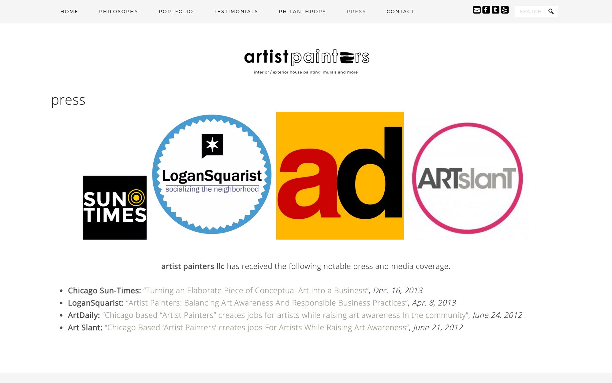 Artist Painters press page