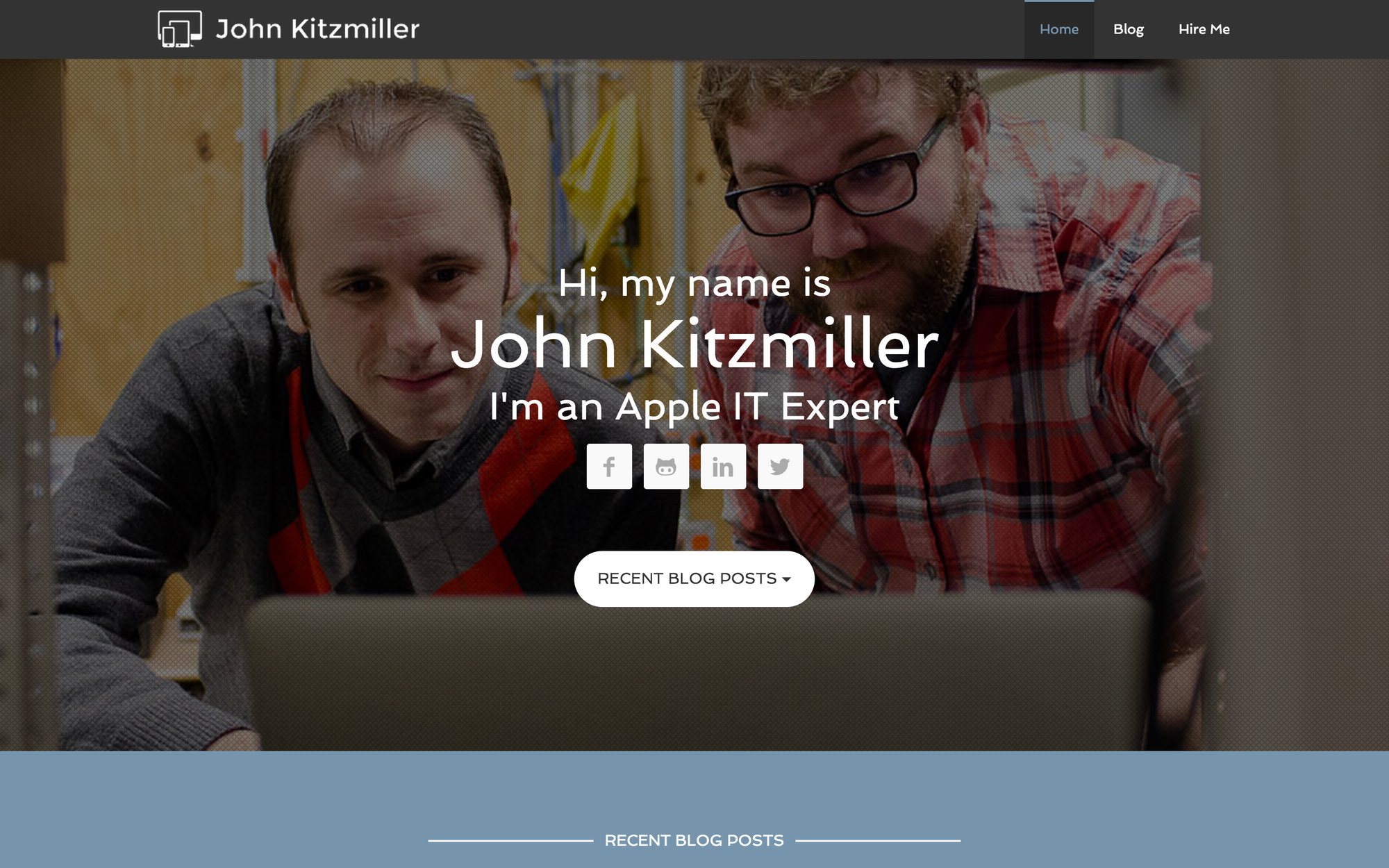 Kitzy's website before the redesign