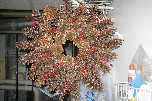 Holiday Pine Cone Wreath